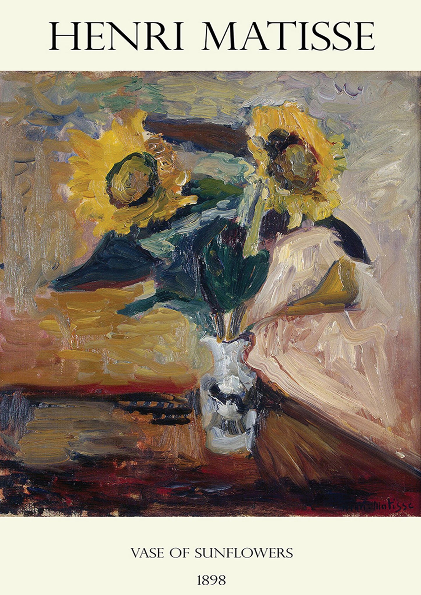 Vase of Sunflowers by Henri Matisse Wall Poster