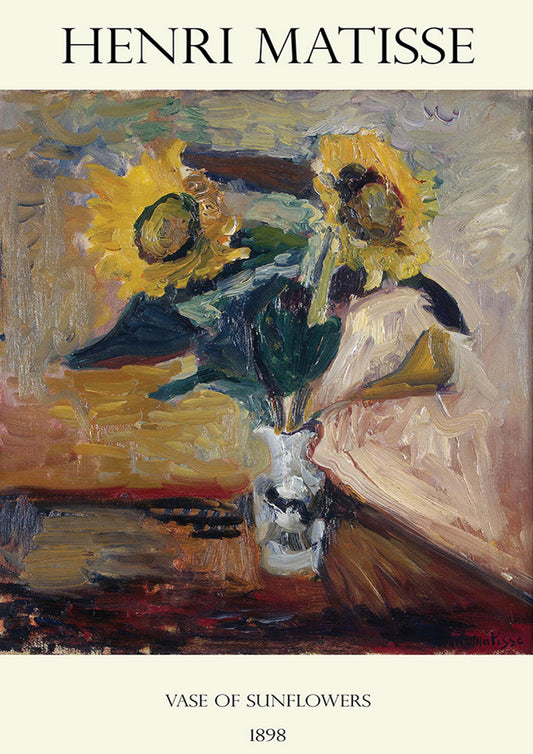 Vase of Sunflowers by Henri Matisse Wall Poster
