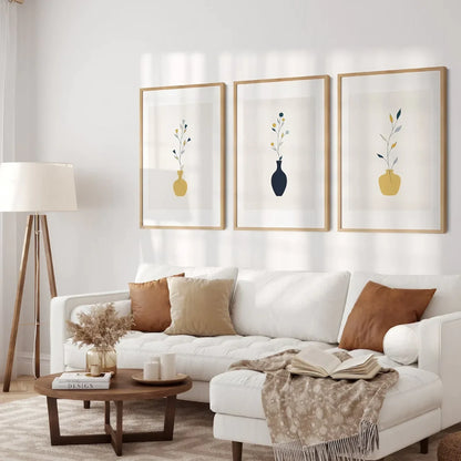 Mid Century Modern Wall Art Set of 3 Wall Frames