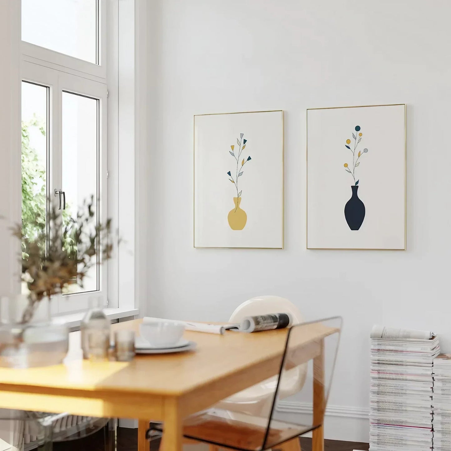 Mid Century Modern Wall Art Set of 3 Wall Frames