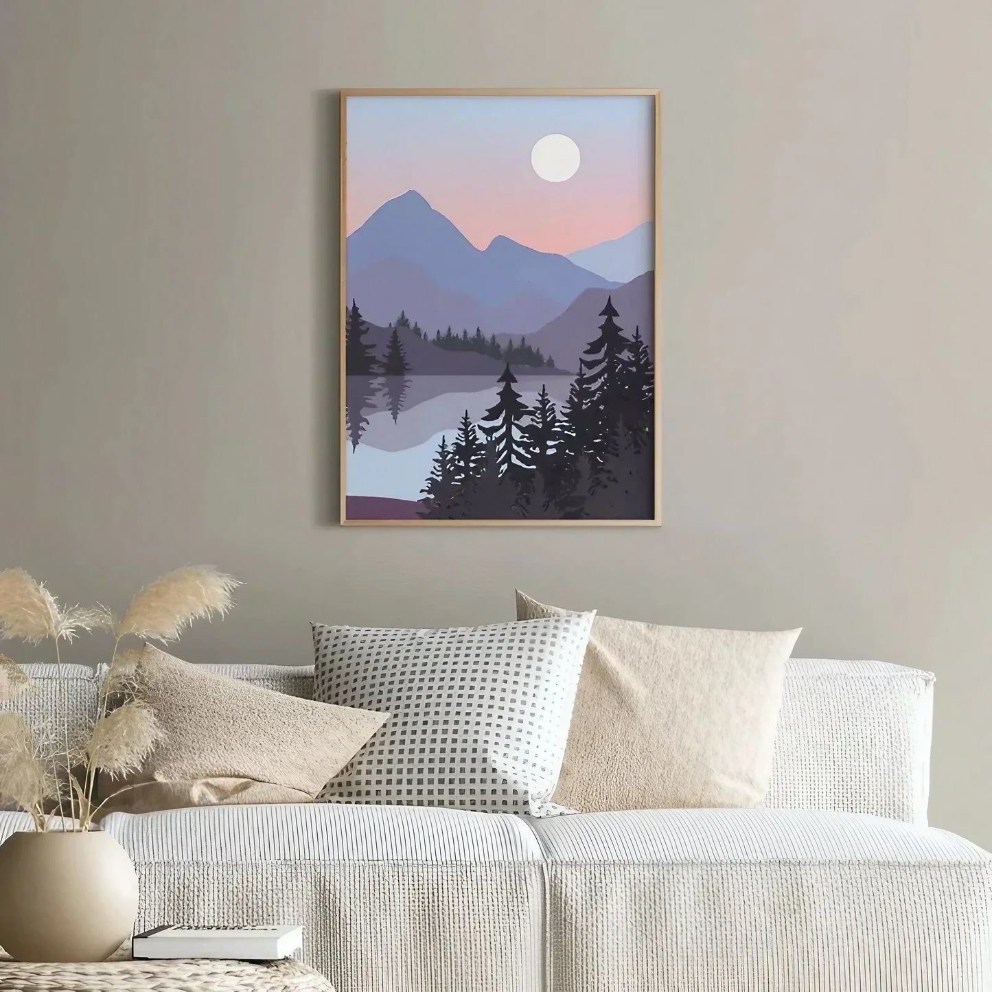 Mountains Lake Trees Wall Frame