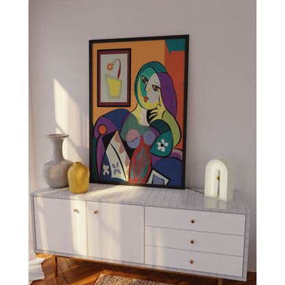 Colorful Abstract Woman, Pablo Picasso Style Painting