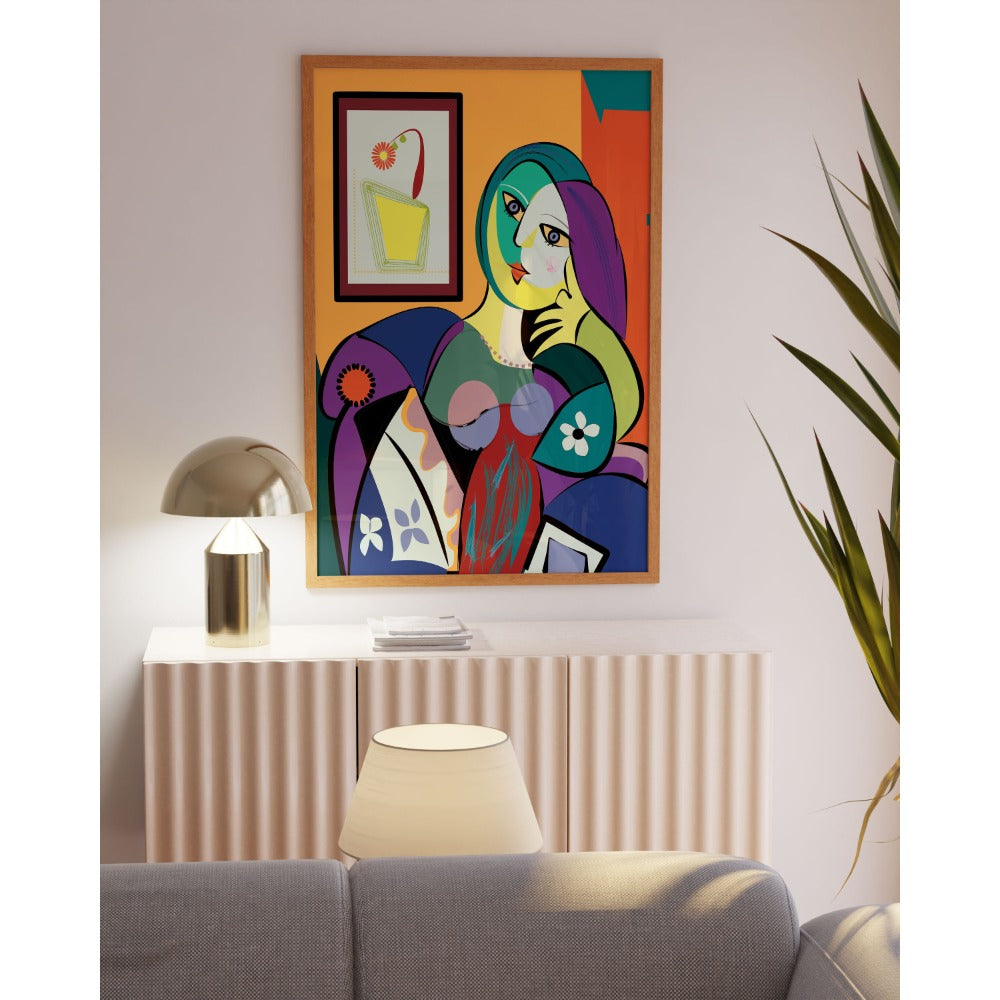 Colorful Abstract Woman, Pablo Picasso Style Painting