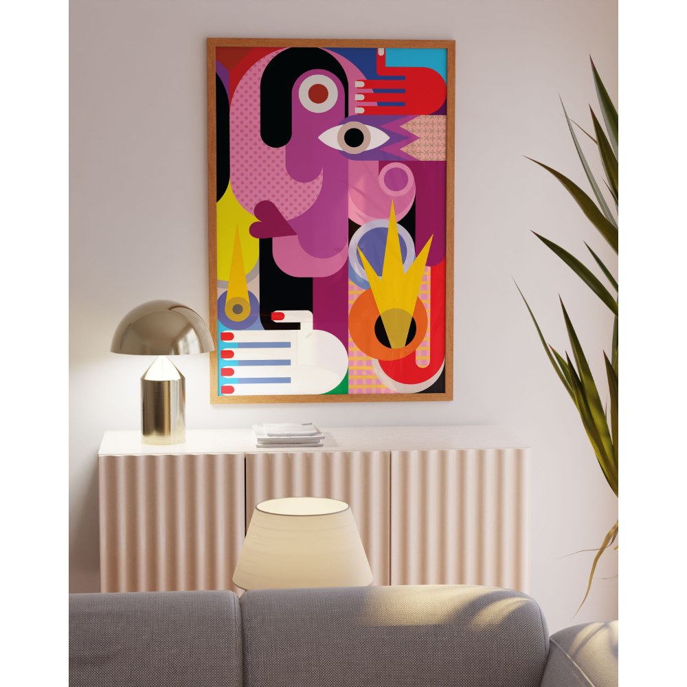 Man and Woman Abstract, Pablo Picasso Style Painting