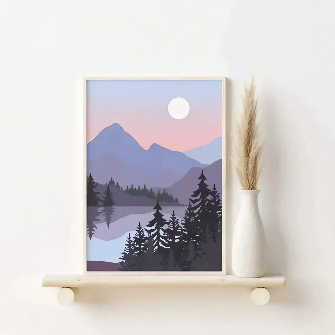 Mountains Lake Trees Wall Frame