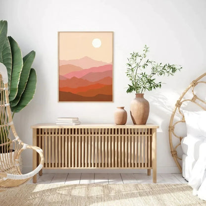 Mountains Sun Terracotta Wall Art Frame