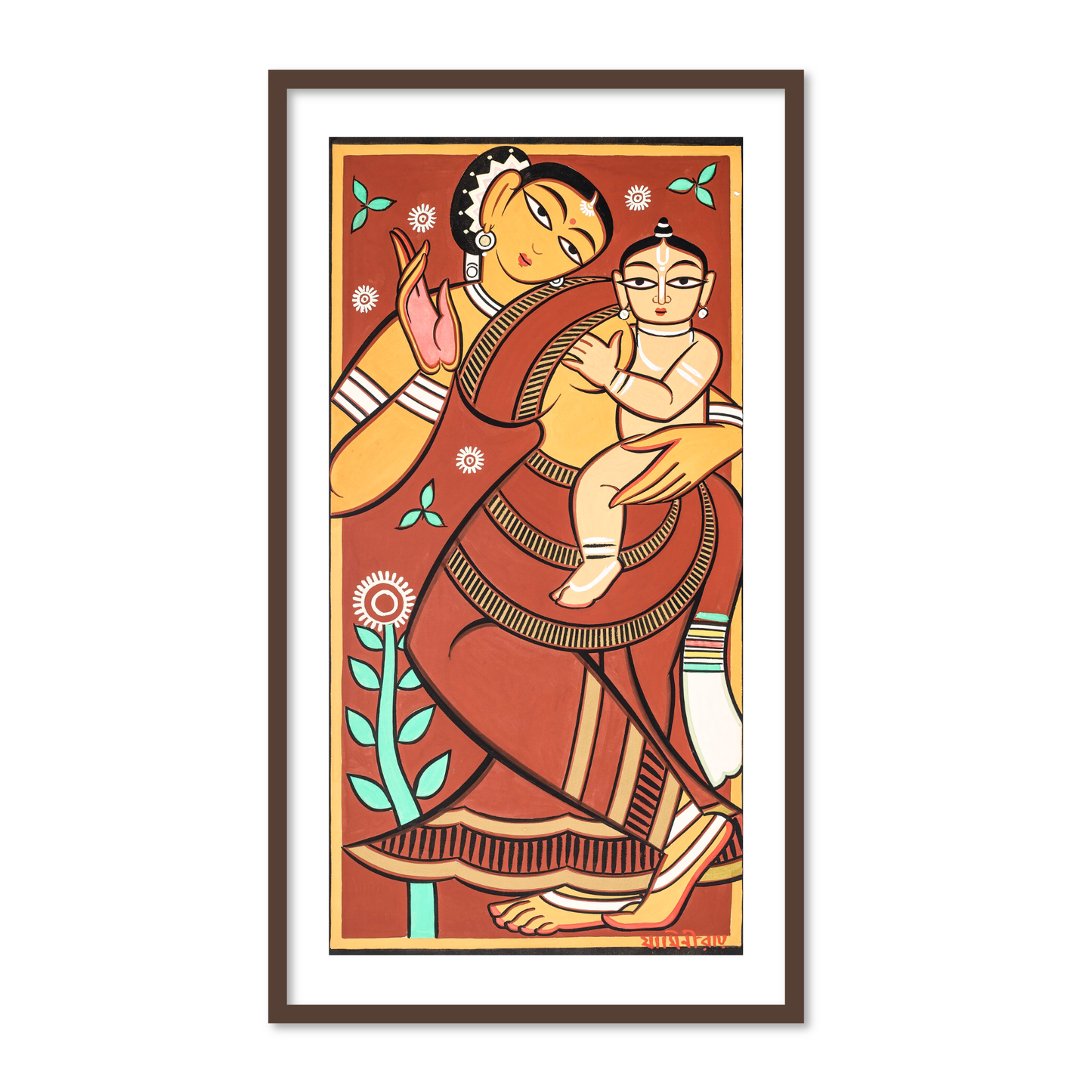 Motherhood Wall Art Painting Print by Jamini Roy for Decor