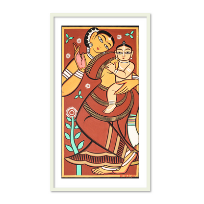 Motherhood Wall Art Painting Print by Jamini Roy for Decor