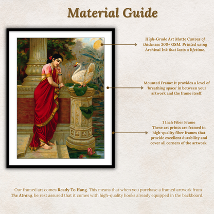 A swan telling Damayanti of Nala's love by Raja Ravi Varma Wall Art