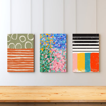 Color Riot – Vibrant Eclectic Abstract Wall Art Set of 3