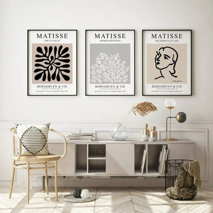 Beige Grey Black Matisse Gallery Wall Frame Set of 3