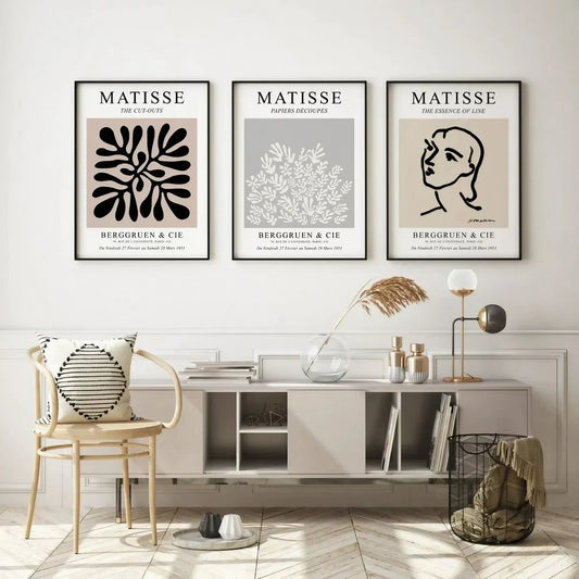 Beige Grey Black Matisse Gallery Wall Frame Set of 3