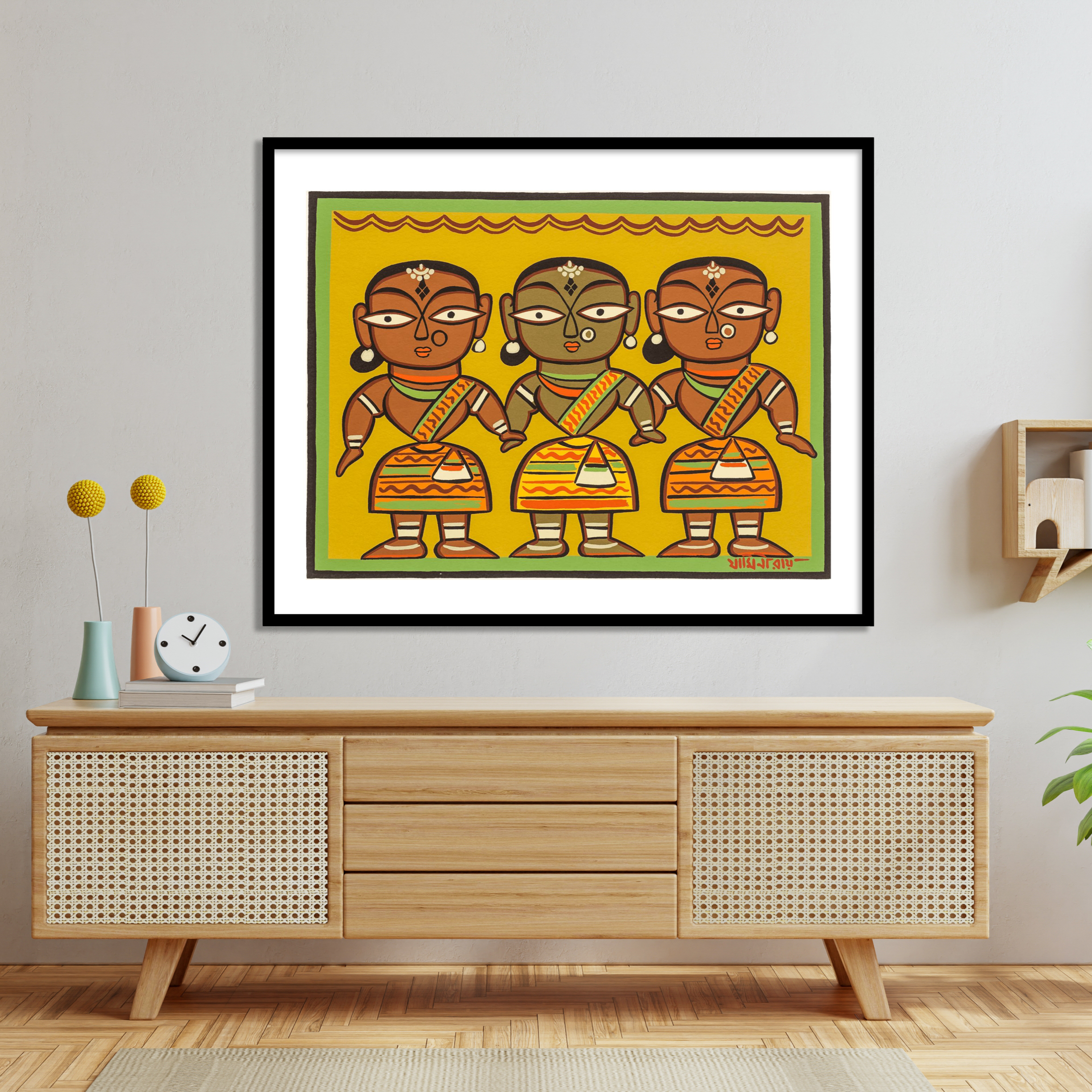 Female Dancers Wall Art Painting Print by Jamini Roy for Home Decor