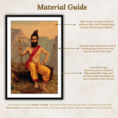 Vishnu's sixth avatar Parashu Rama by Raja Ravi Varma Wall Art Painting