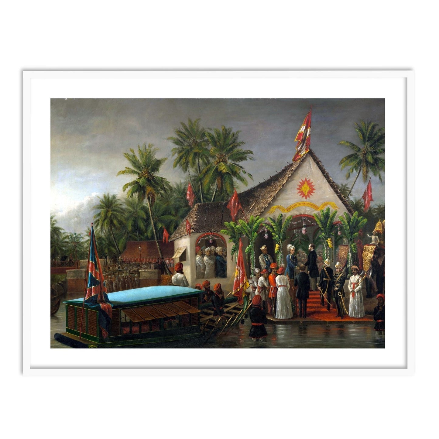Historic Meeting by Raja Ravi Varma Wall Home Decor Painting
