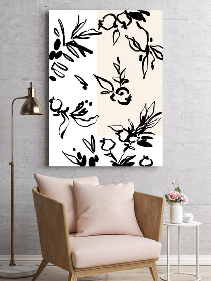 Blush Floral Pattern Wall Art Print