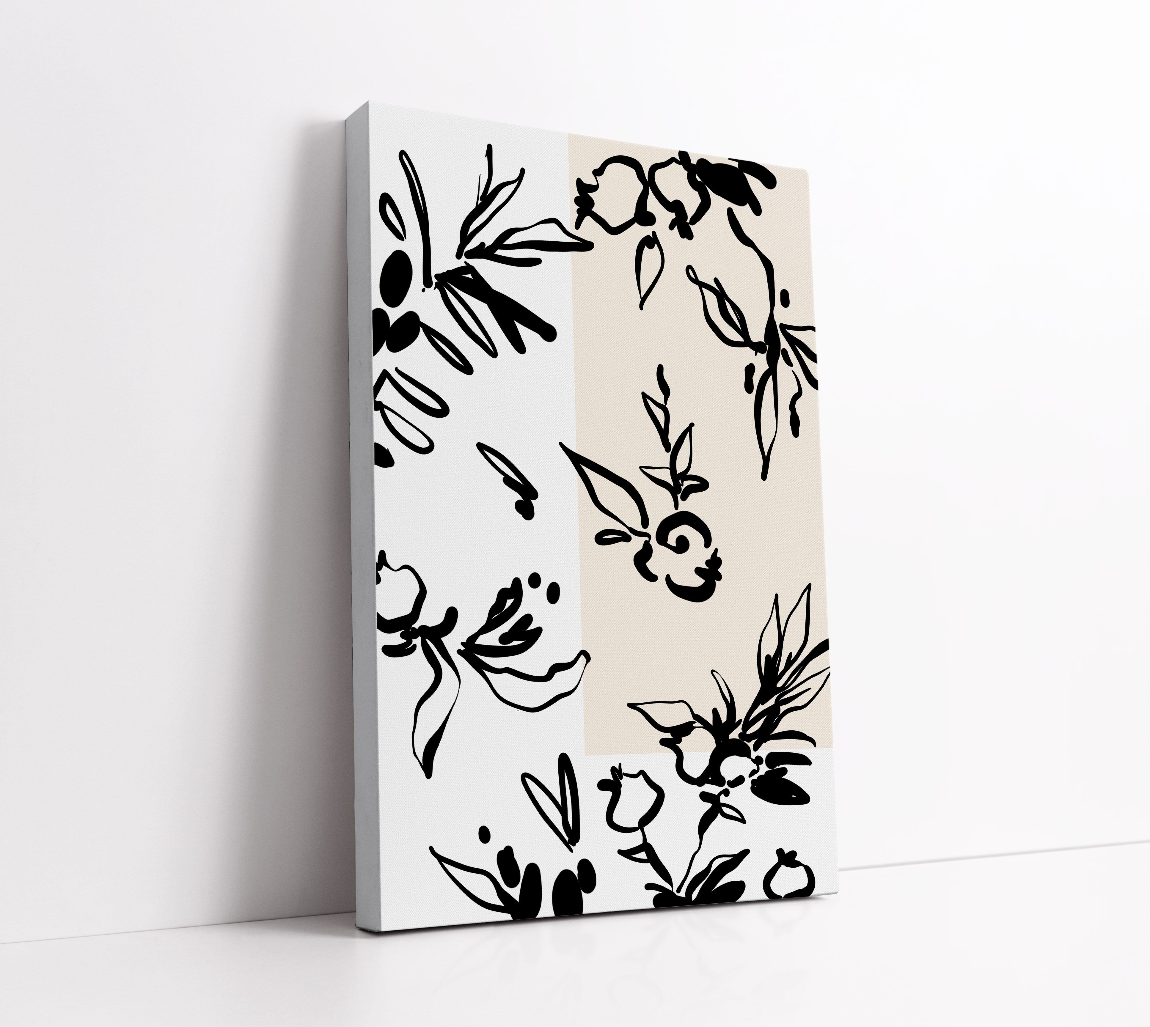 Blush Floral Pattern Wall Art Print
