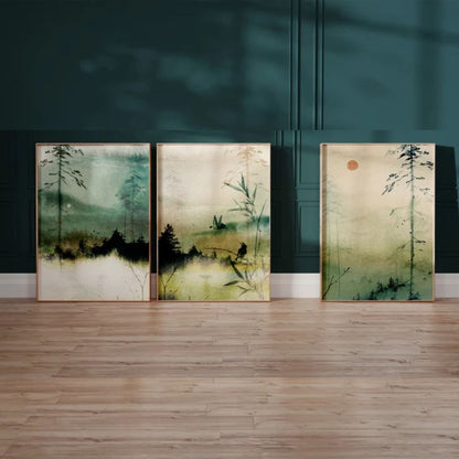Japanese Wall Art Décor Set of 3 Wall Frames