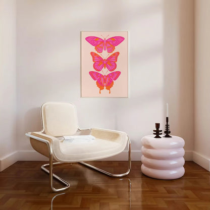 Pink Orange Butterfly Wall Art Wall Frame