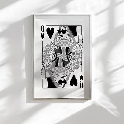 Black And White Queen of hearts Wall Art Wall Frame