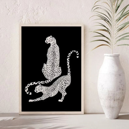 Black And White Leopard Modern Wall Art Wall Frame