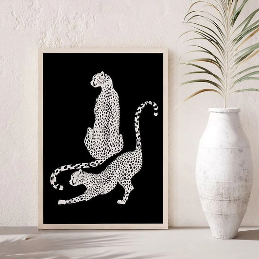 Black And White Leopard Modern Wall Art Wall Frame