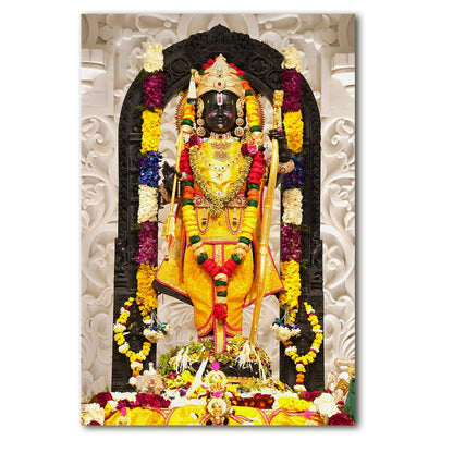 Blossoms for the Divine: A Glimpse into a Ram Lalla Painting Print Canvas Masterpiece Artwork