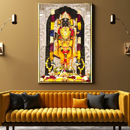 Blossoms for the Divine: A Glimpse into a Ram Lalla Painting Print Canvas Masterpiece Artwork