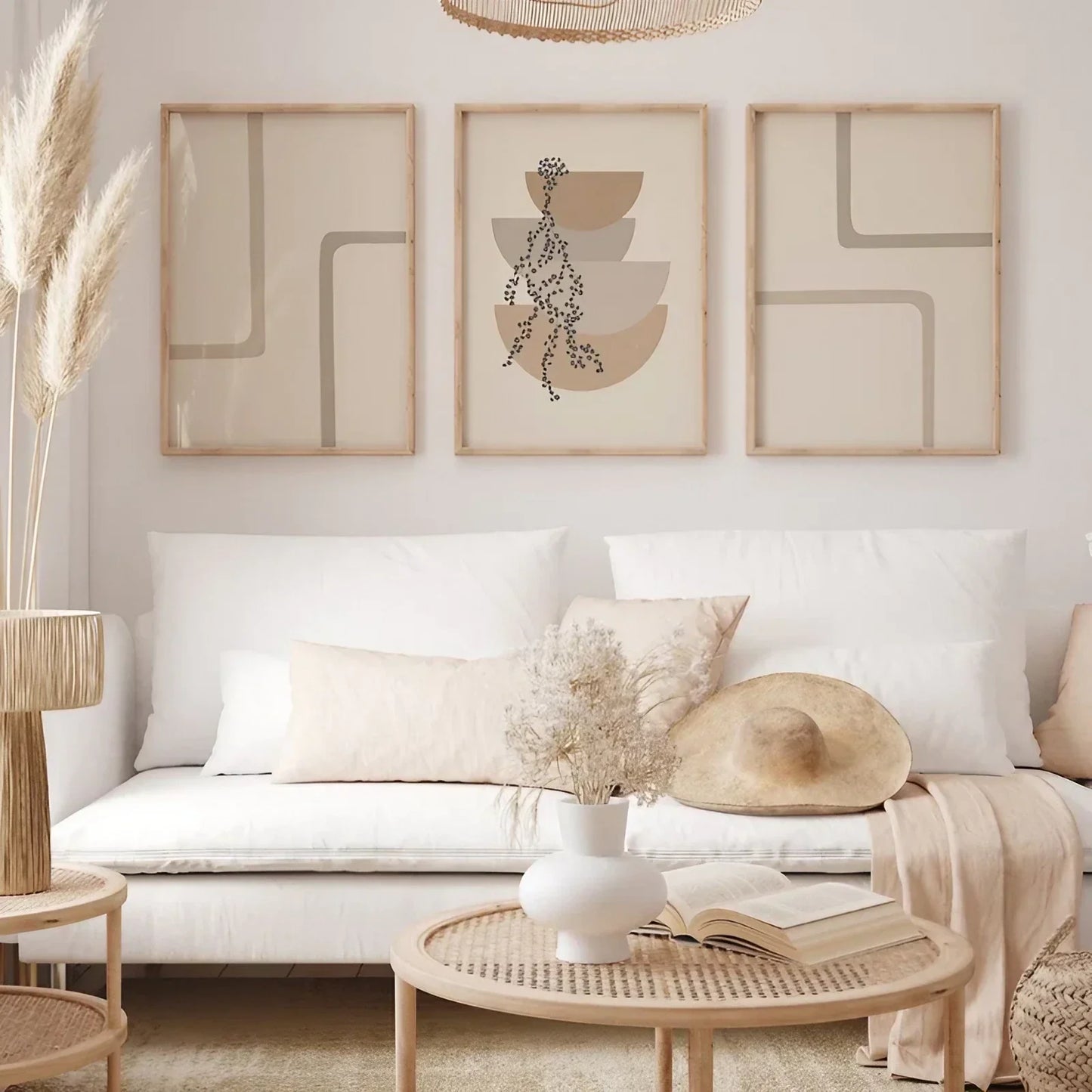 Boho Line Wall Art Set of 3 Wall Frames