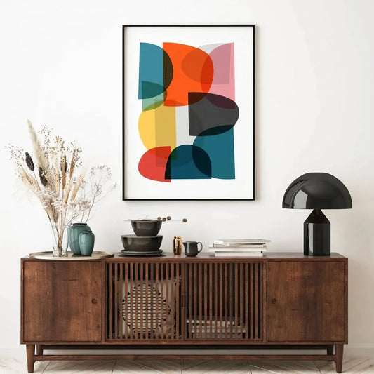Colorful Bold Print Mid Century Wall Frame