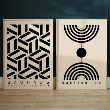 Mid Century Modern Wall Art Set of 2 Black Wall Frame