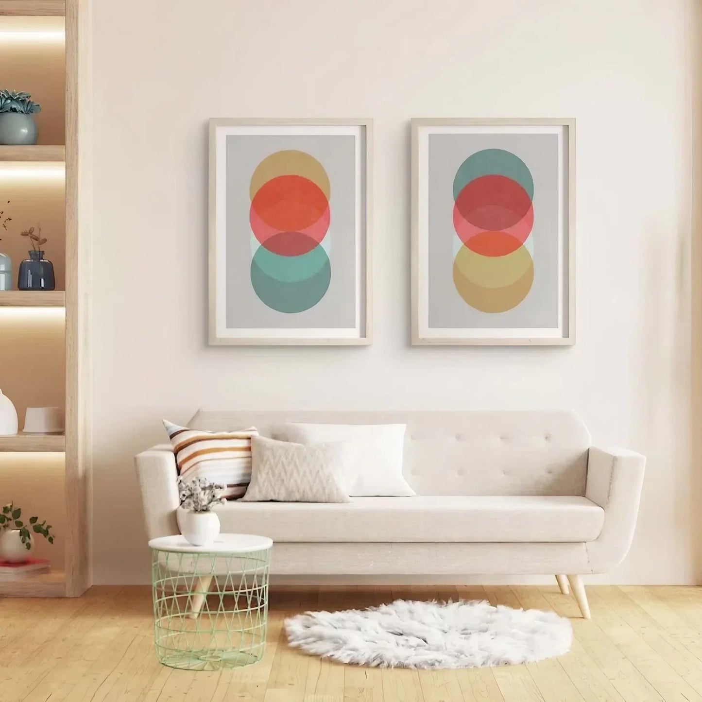 Scandinavian Morden Set of 2 Colorful Wall Frame