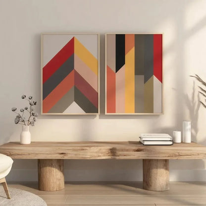 Colorful Chevron Wall Art Color Block Prints Modern Wall Frame