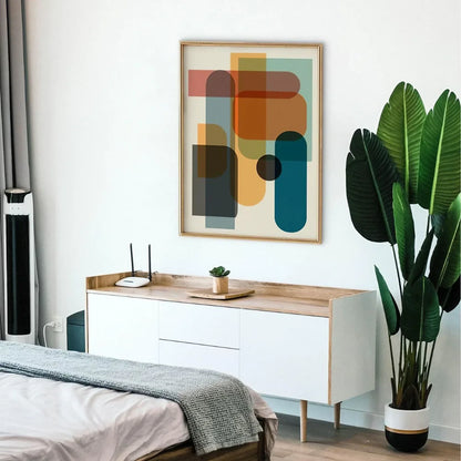 Large Abstract Colorful Mid Century Wall Frame