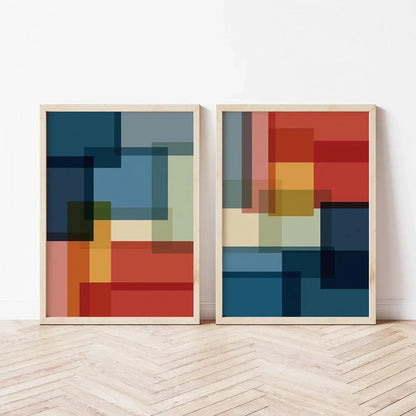 Wall Art Large Colorful Mid Century Wall Frame