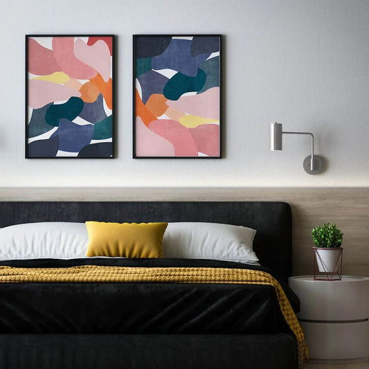 Set of 2 Vibrant Wall Art Modern Colorful Wall Frame
