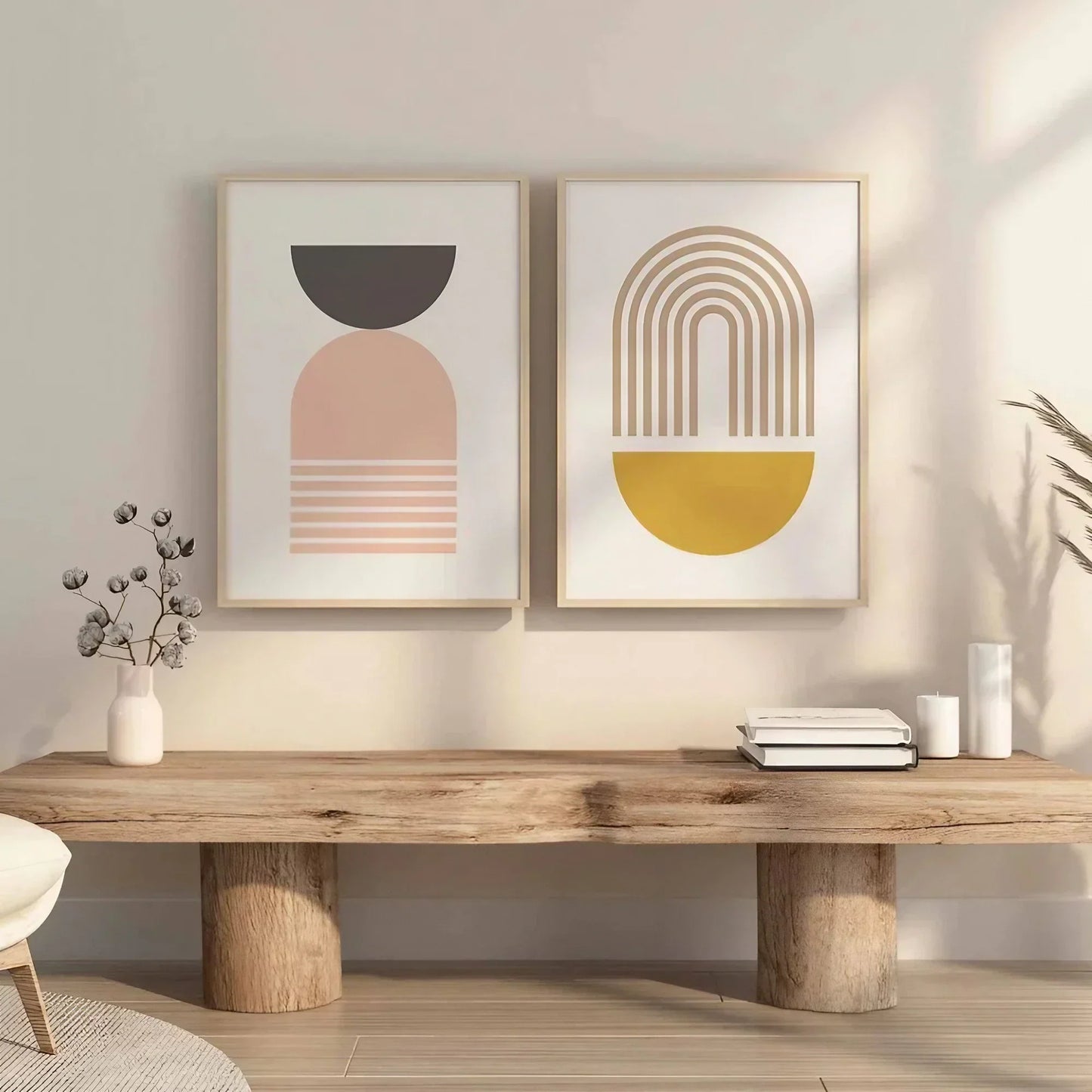 Colorful Bedroom Set of 2 Rainbow Print Teen Girls Bedroom Decor Wall Frame