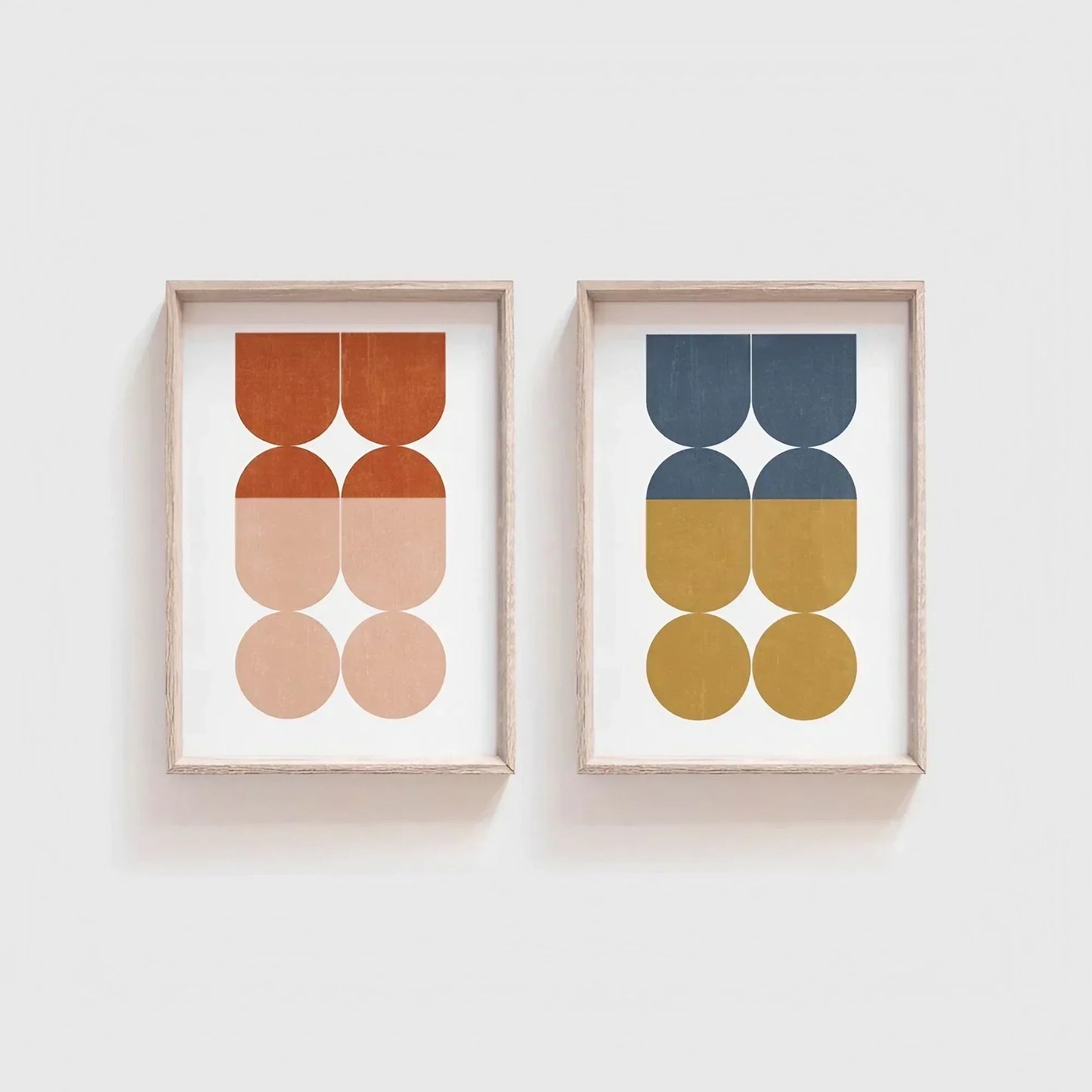 Fun Set of 2 Colorful Wall Scandinavian Abstract Wall Frame