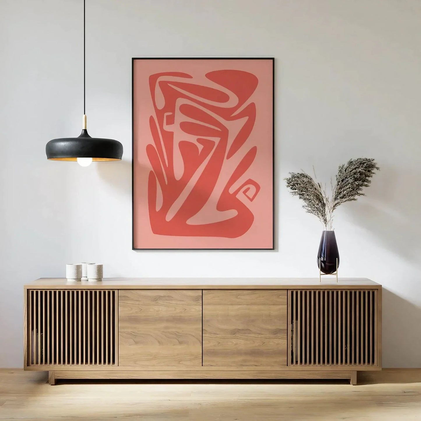 Pink Decor Abstract Botanical Modern Wall Frame