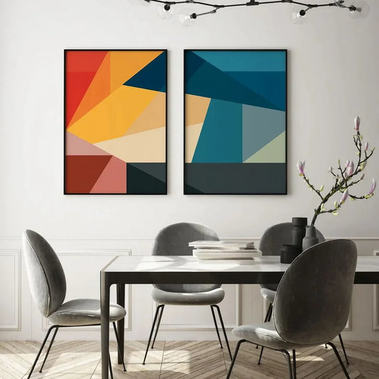Set of 2 Modern Abstract Art Wall Decor Living Room Art Wall Frame