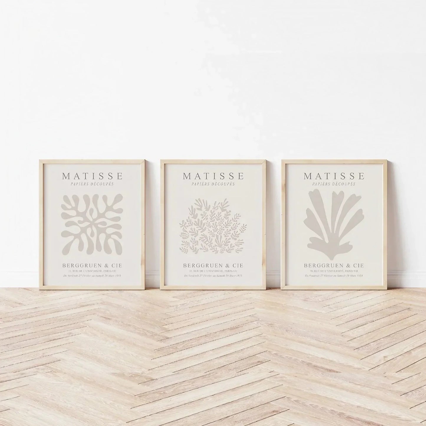 Flower Matisse Wall Art Set of 3 Wall Frames