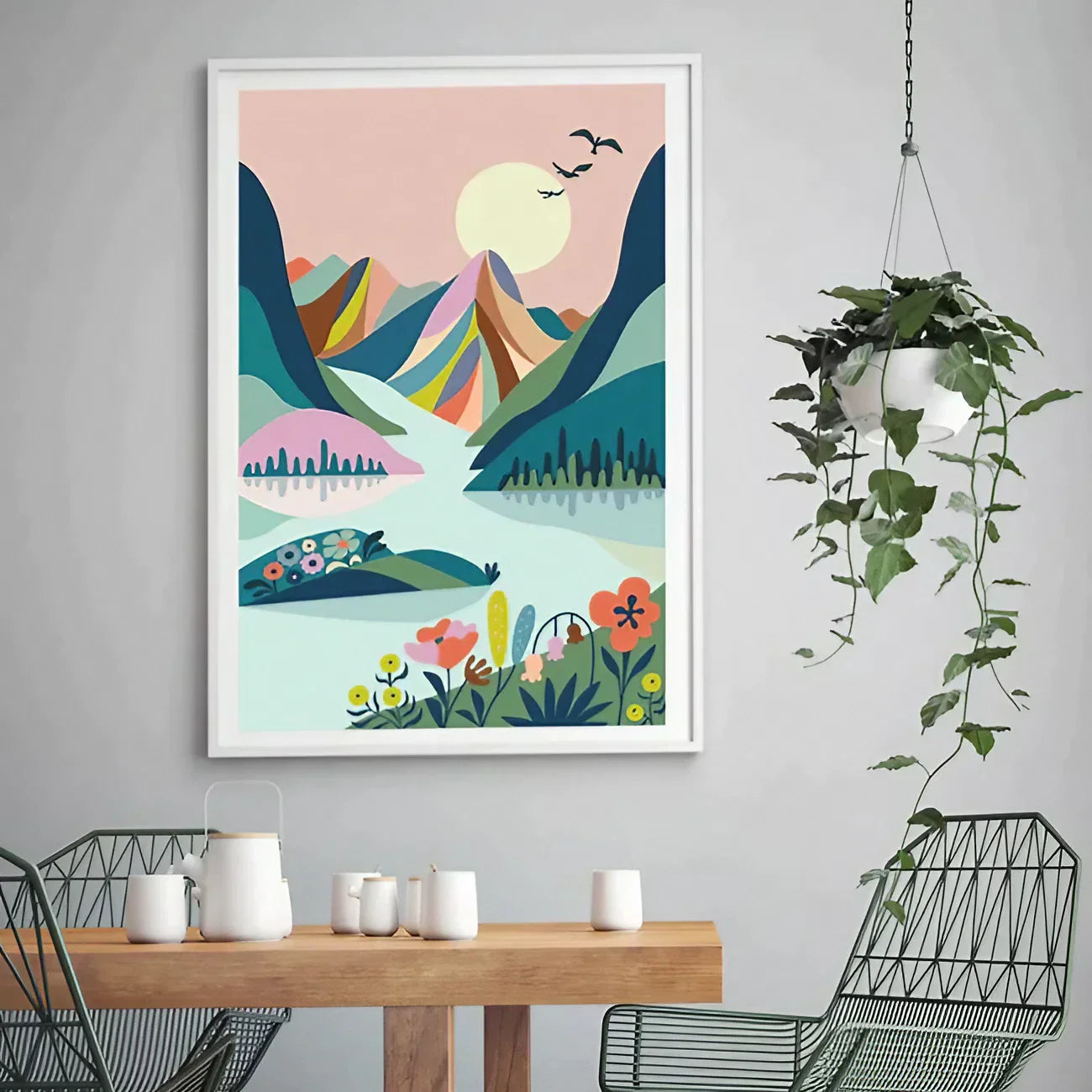 Mountains Print, Landscape Wall Art Wall Frame