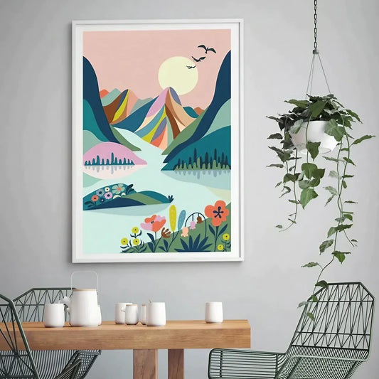 Mountains Print, Landscape Wall Art Wall Frame