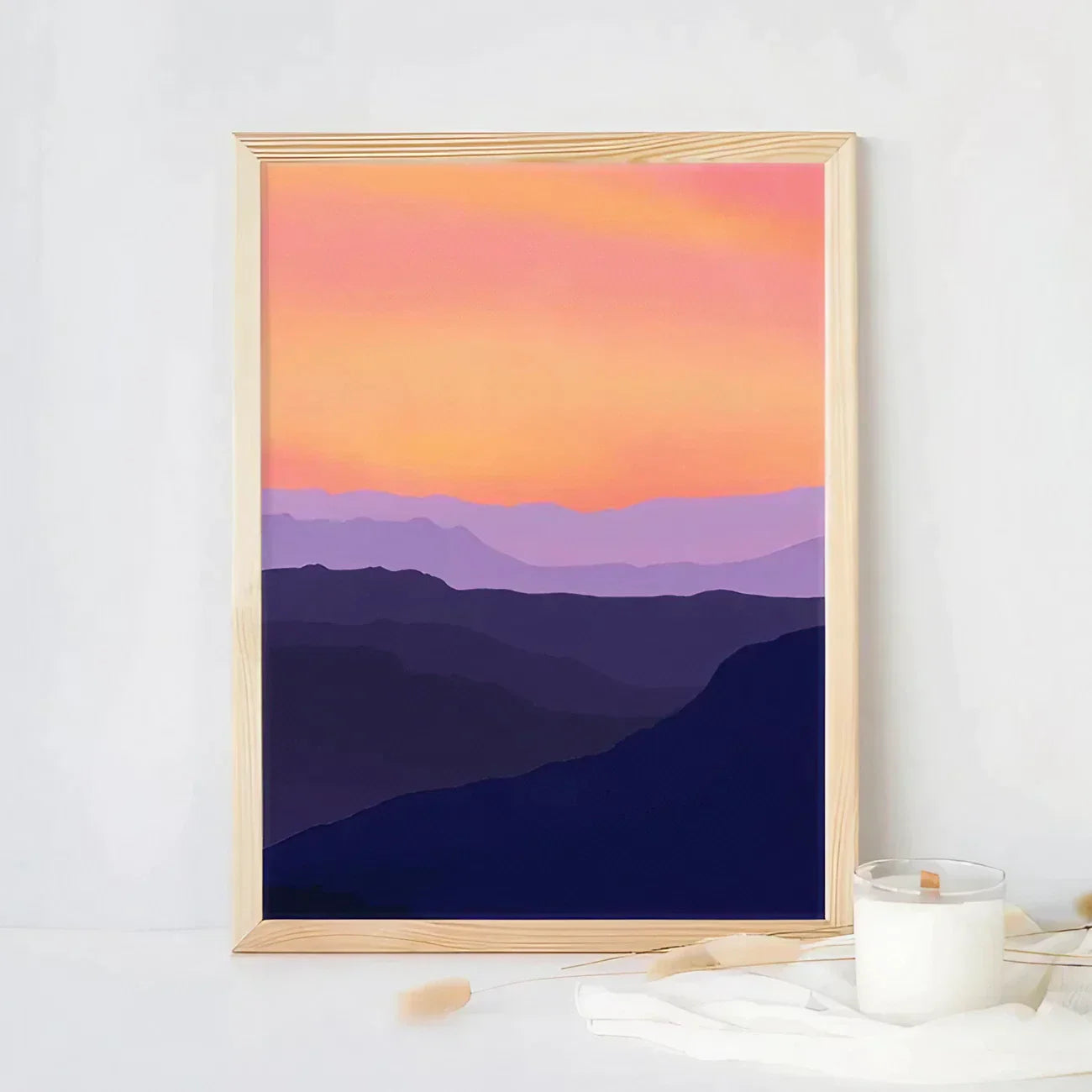 Mountain Wall Art Minimalist Wall Art Landscape Scenery Wall Frame