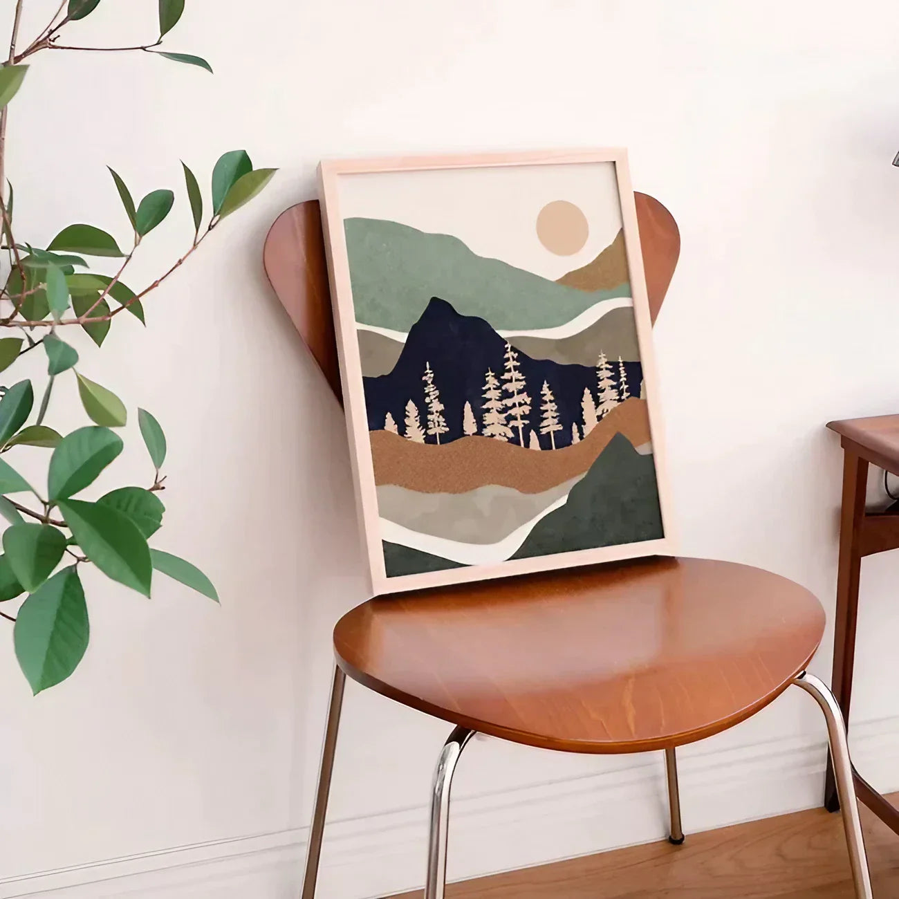 Mountains and Trees Landscape Wall Frame