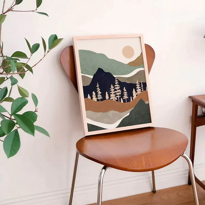 Mountains and Trees Landscape Wall Frame