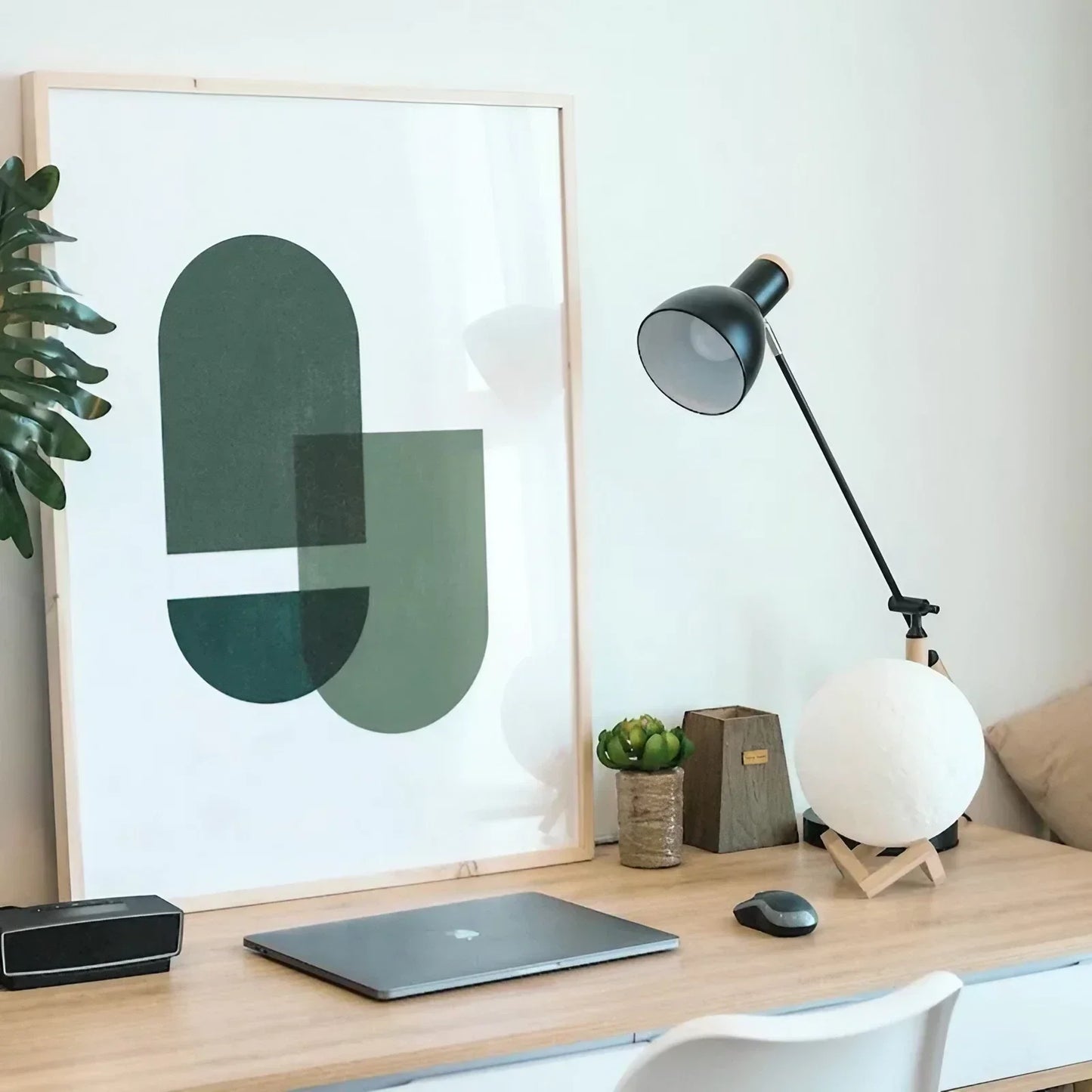 Forest Green Geometric Mid Century Wall Frame