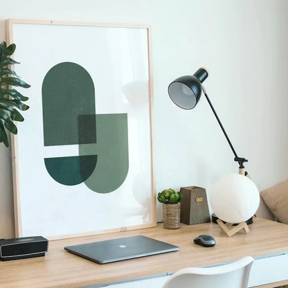 Forest Green Geometric Mid Century Wall Frame