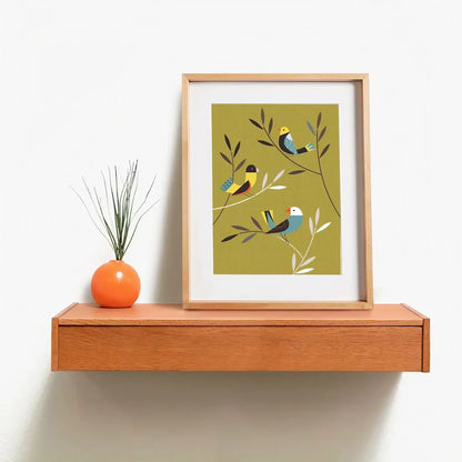 Mid Century Modern Wall Art Set of 2 Wall Frame