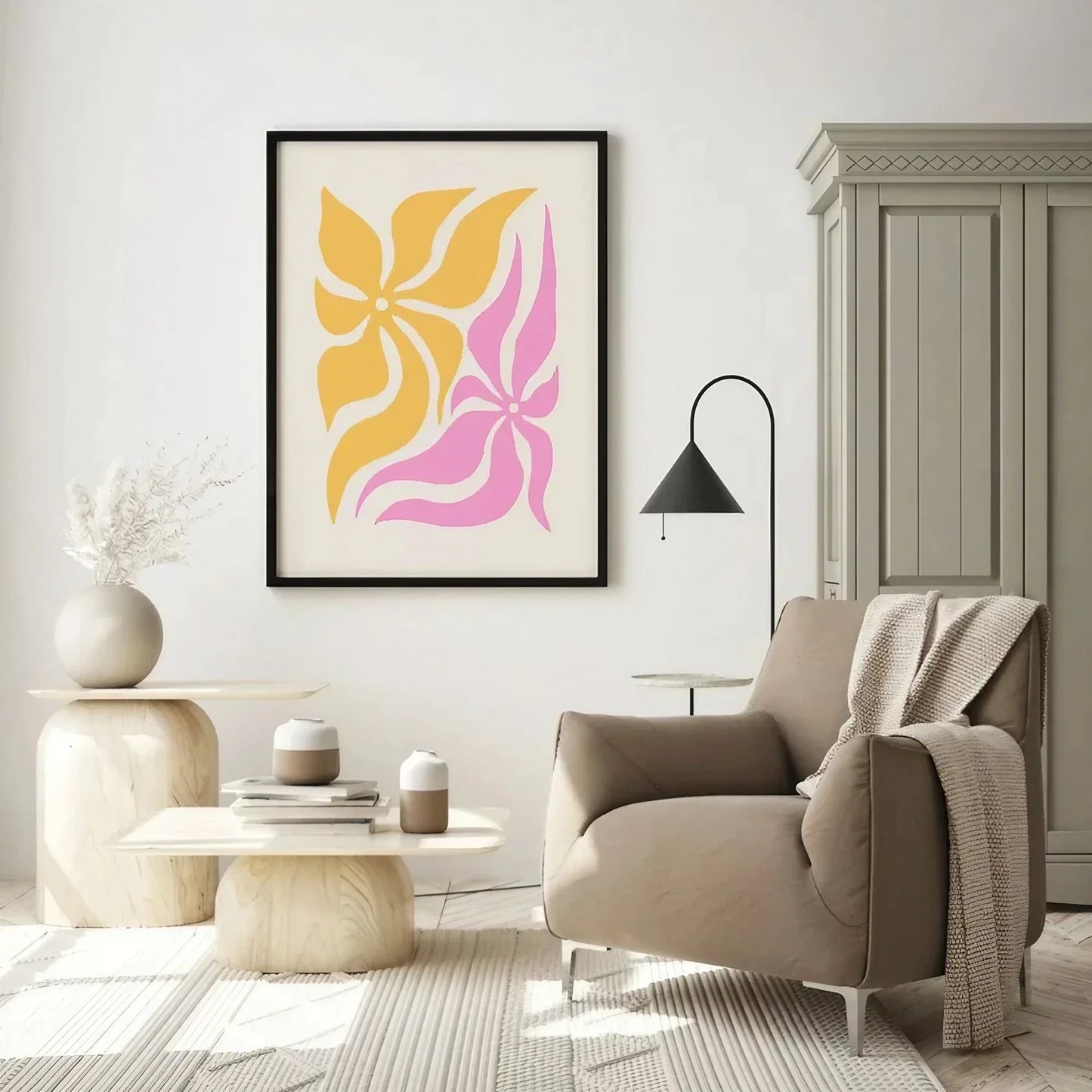 Colorful Floral Living Room / Bedroom Wall Art Frame